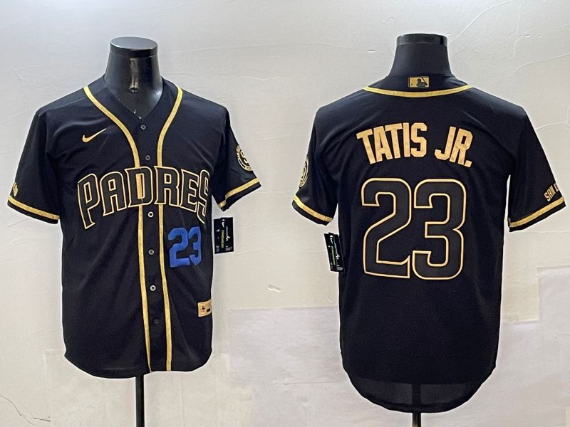 Men San Diego Padres #23 Tatis jr Black Gold Game 2025 Nike MLB Jersey style 3->san diego padres->MLB Jersey